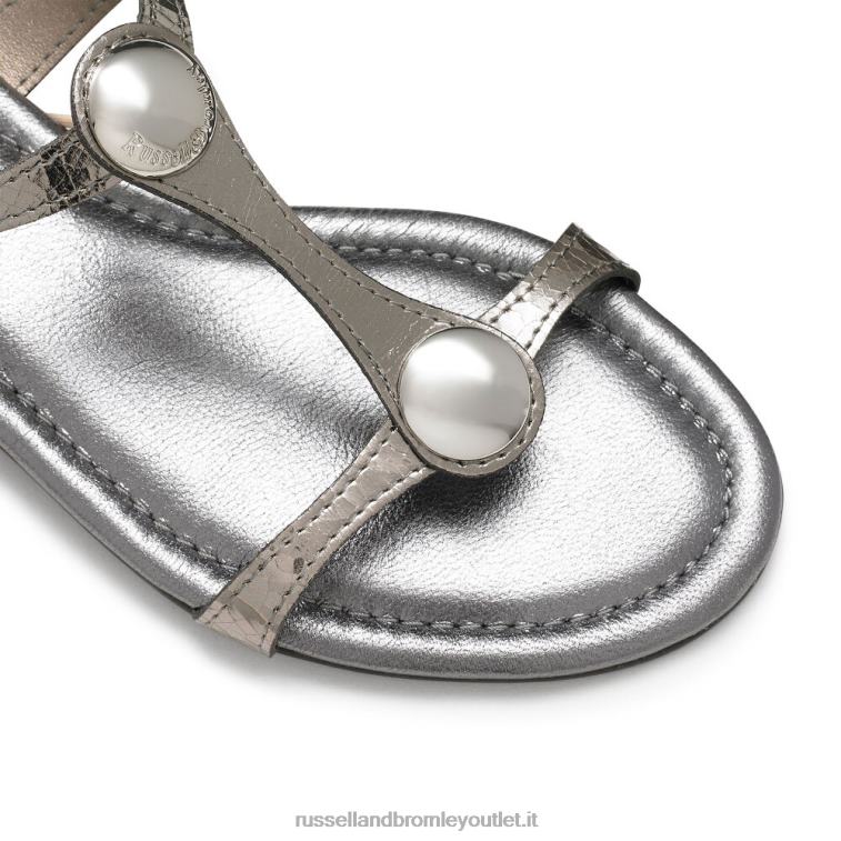 peltro V0V4J395 donne Russell And Bromley sandalo lauren con finiture a disco