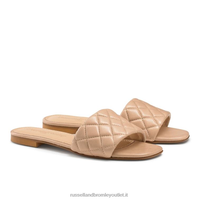 rosa V0V4J396 donne Russell And Bromley quiltmule sabot piatto trapuntato