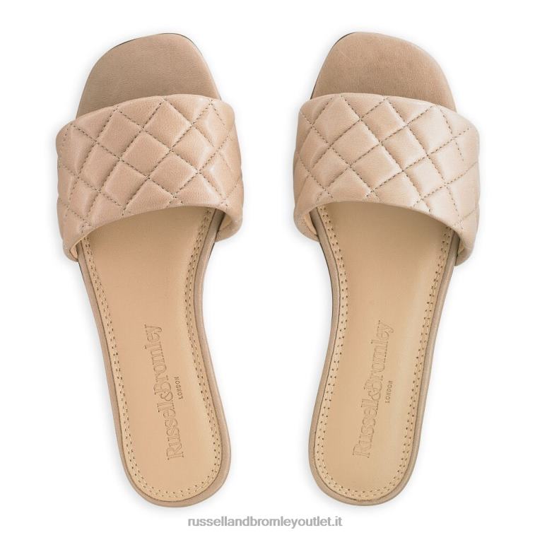 rosa V0V4J396 donne Russell And Bromley quiltmule sabot piatto trapuntato