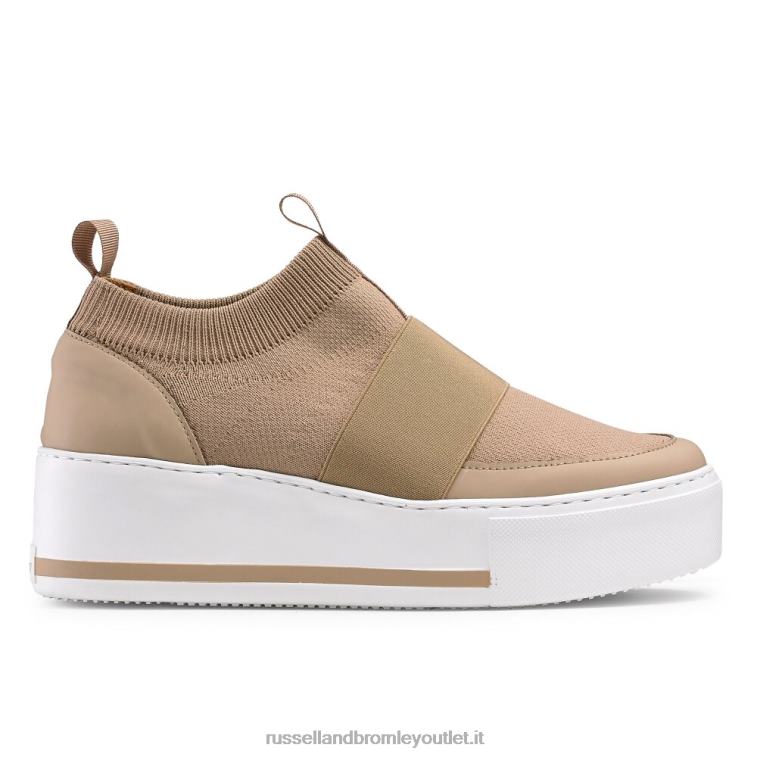 beige V0V4J10 donne Russell And Bromley sneaker in maglia park knit