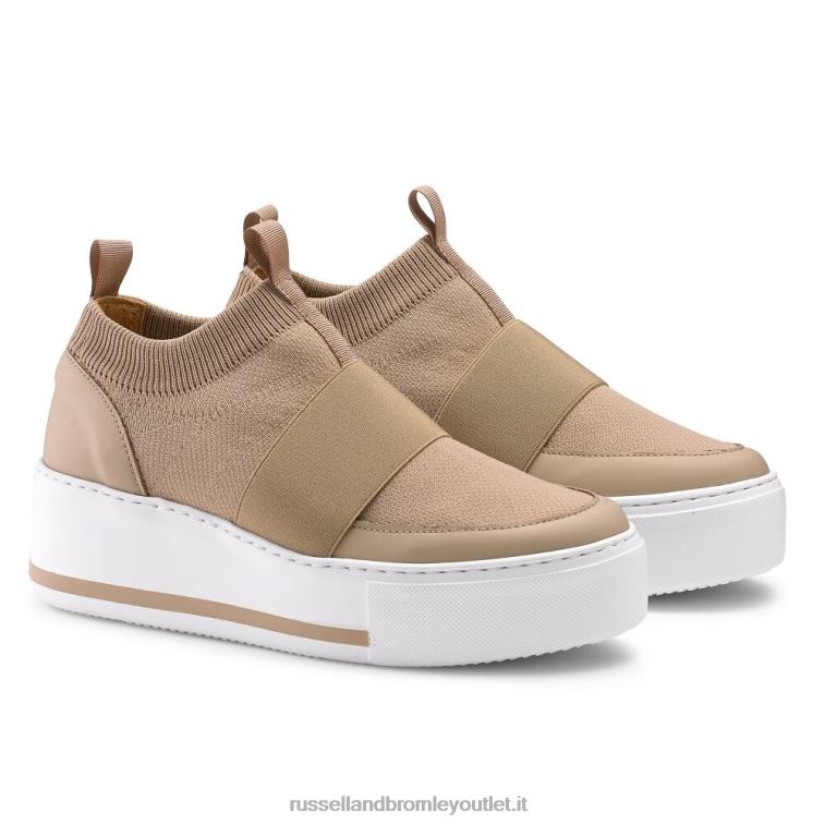 beige V0V4J10 donne Russell And Bromley sneaker in maglia park knit