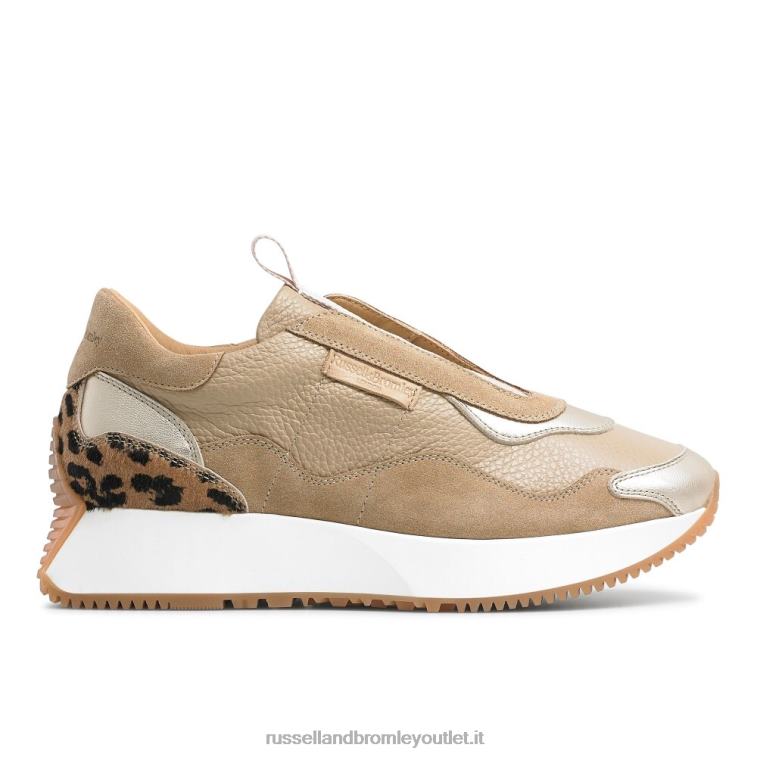 beige V0V4J7 donne Russell And Bromley intramontabile sneaker svasata senza lacci