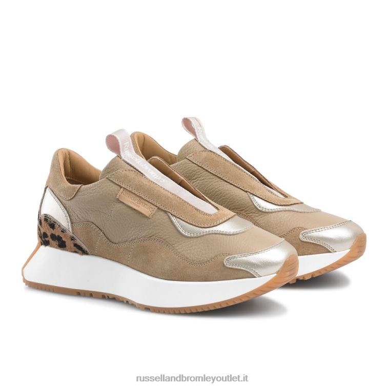 beige V0V4J7 donne Russell And Bromley intramontabile sneaker svasata senza lacci