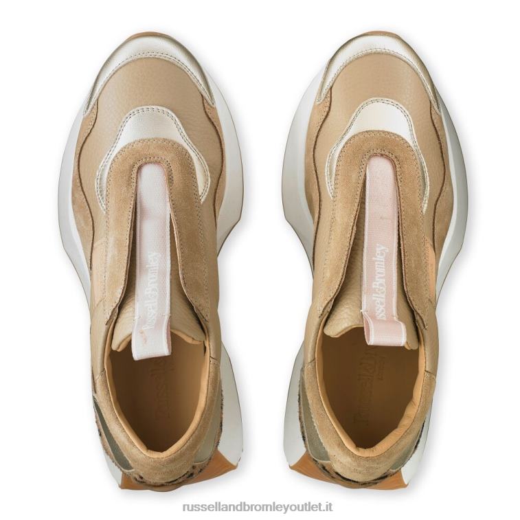 beige V0V4J7 donne Russell And Bromley intramontabile sneaker svasata senza lacci