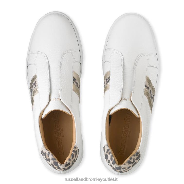 bianco V0V4J11 donne Russell And Bromley sneaker flatform a righe