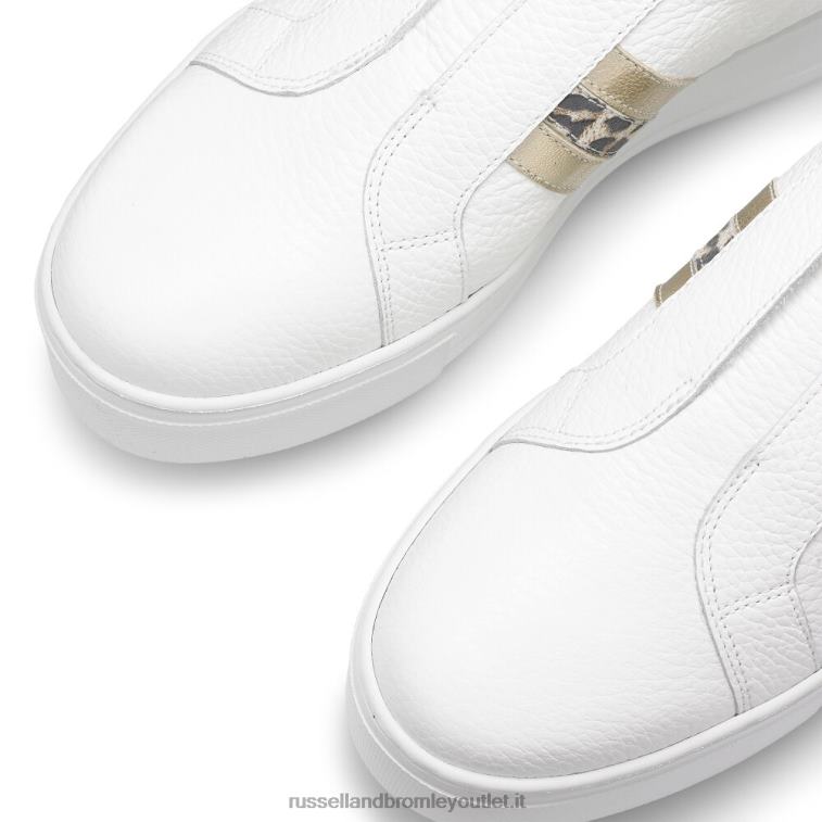 bianco V0V4J11 donne Russell And Bromley sneaker flatform a righe