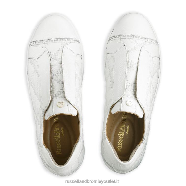 bianco V0V4J14 donne Russell And Bromley sneaker senza lacci Seawalk