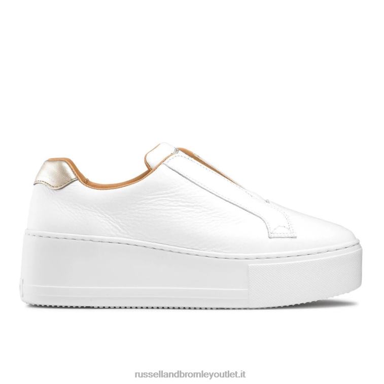 bianco V0V4J1 donne Russell And Bromley park up sneaker flatform senza lacci