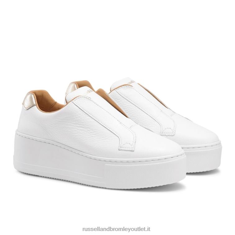 bianco V0V4J1 donne Russell And Bromley park up sneaker flatform senza lacci