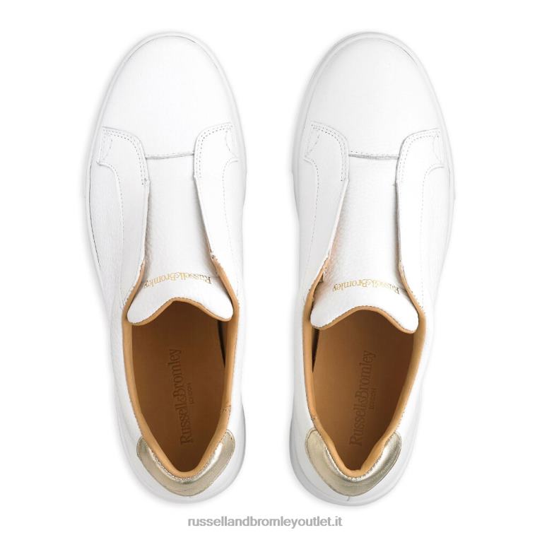 bianco V0V4J1 donne Russell And Bromley park up sneaker flatform senza lacci