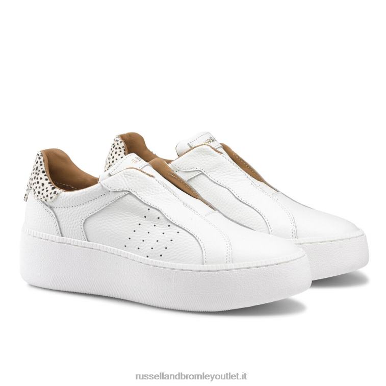 bianco V0V4J25 donne Russell And Bromley sneaker sotto senza lacci