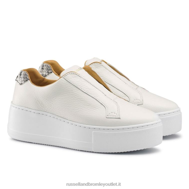 bianco V0V4J2 donne Russell And Bromley park up sneaker flatform senza lacci