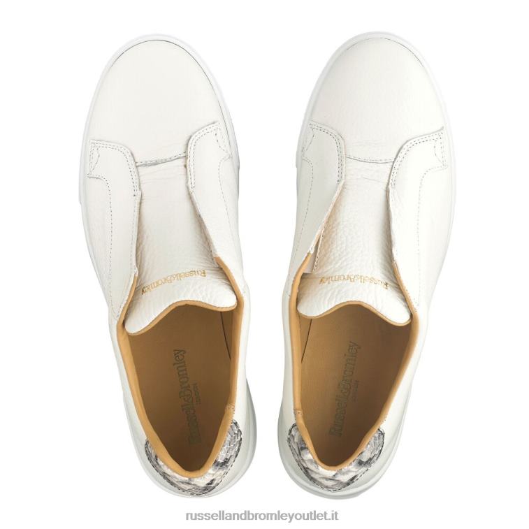 bianco V0V4J2 donne Russell And Bromley park up sneaker flatform senza lacci