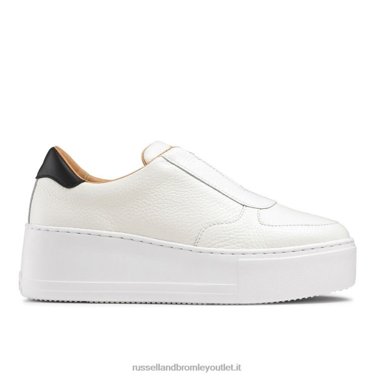 bianco V0V4J33 donne Russell And Bromley sneaker flatform park ave senza lacci