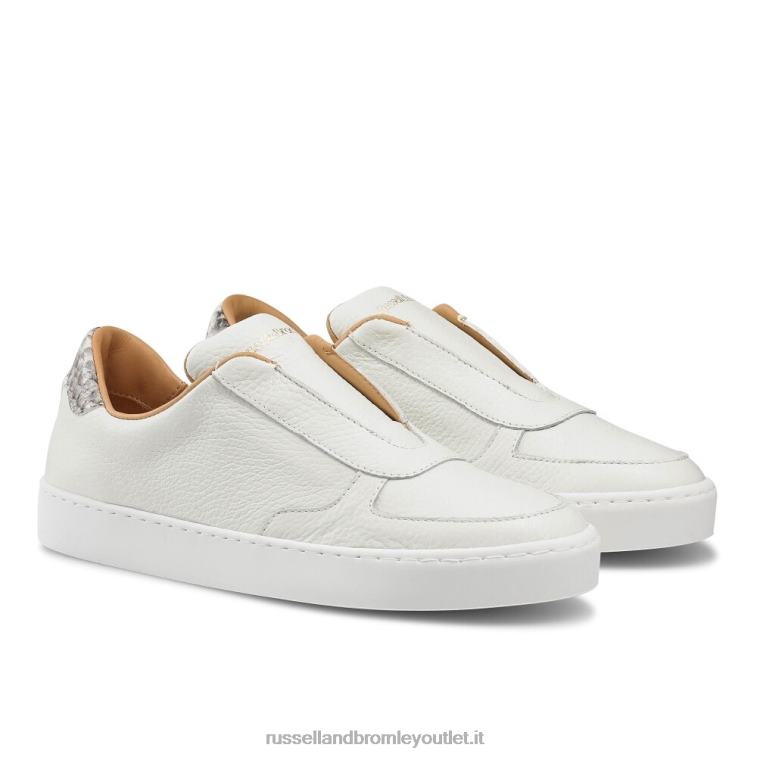bianco V0V4J34 donne Russell And Bromley sneaker senza lacci Fifth Ave