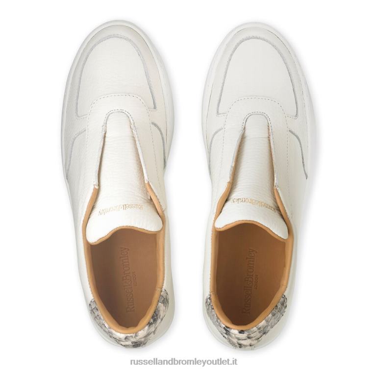 bianco V0V4J34 donne Russell And Bromley sneaker senza lacci Fifth Ave
