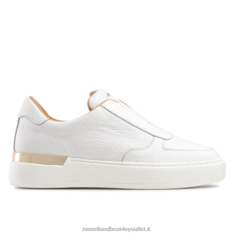 bianco V0V4J43 donne Russell And Bromley sneaker senza lacci gold rush