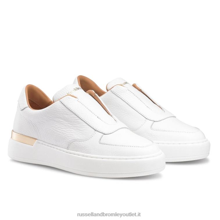 bianco V0V4J43 donne Russell And Bromley sneaker senza lacci gold rush