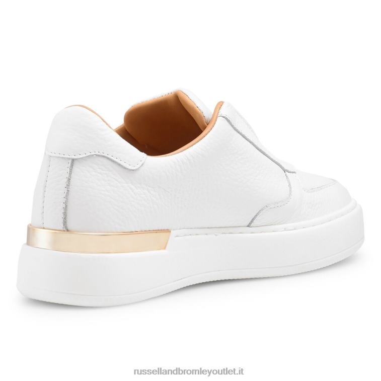 bianco V0V4J43 donne Russell And Bromley sneaker senza lacci gold rush