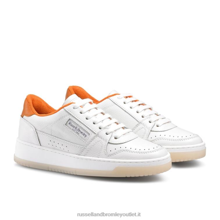bianco V0V4J52 donne Russell And Bromley suola retrò a contrasto allacciata