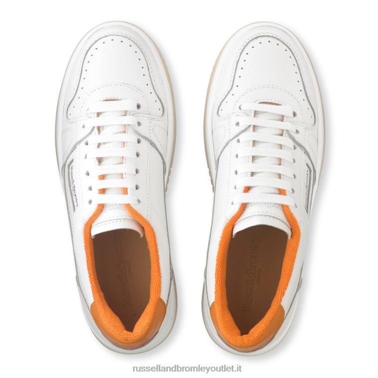 bianco V0V4J52 donne Russell And Bromley suola retrò a contrasto allacciata