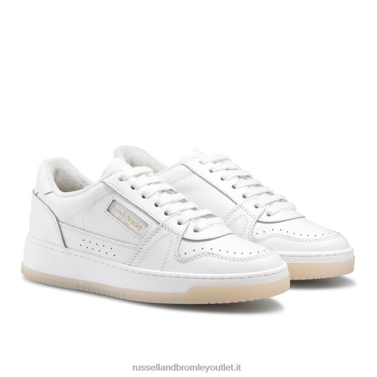 bianco V0V4J53 donne Russell And Bromley suola retrò a contrasto allacciata