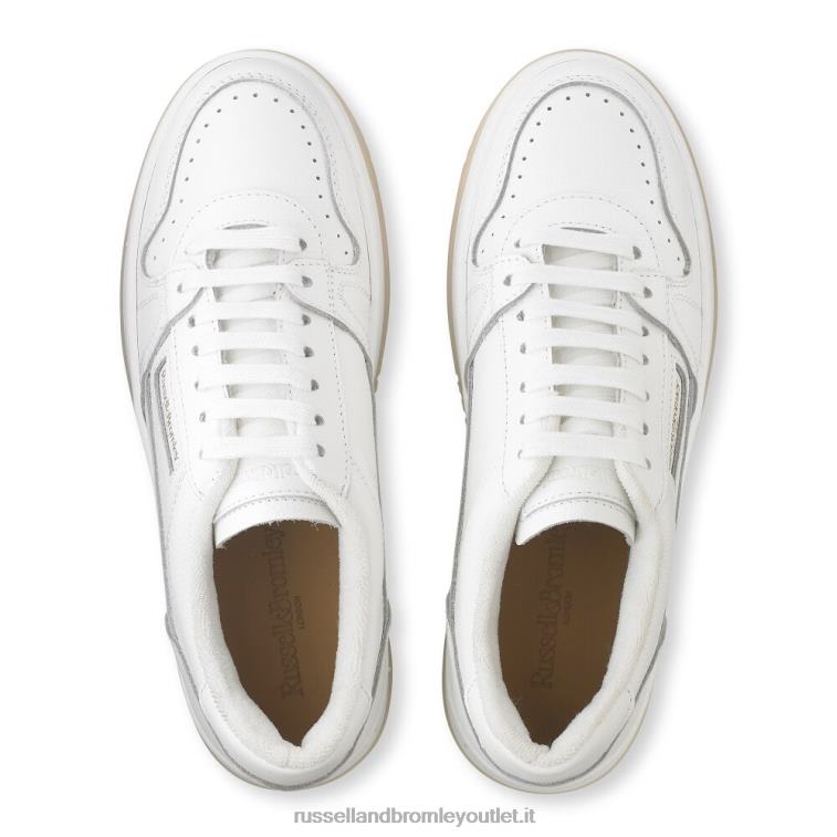 bianco V0V4J53 donne Russell And Bromley suola retrò a contrasto allacciata