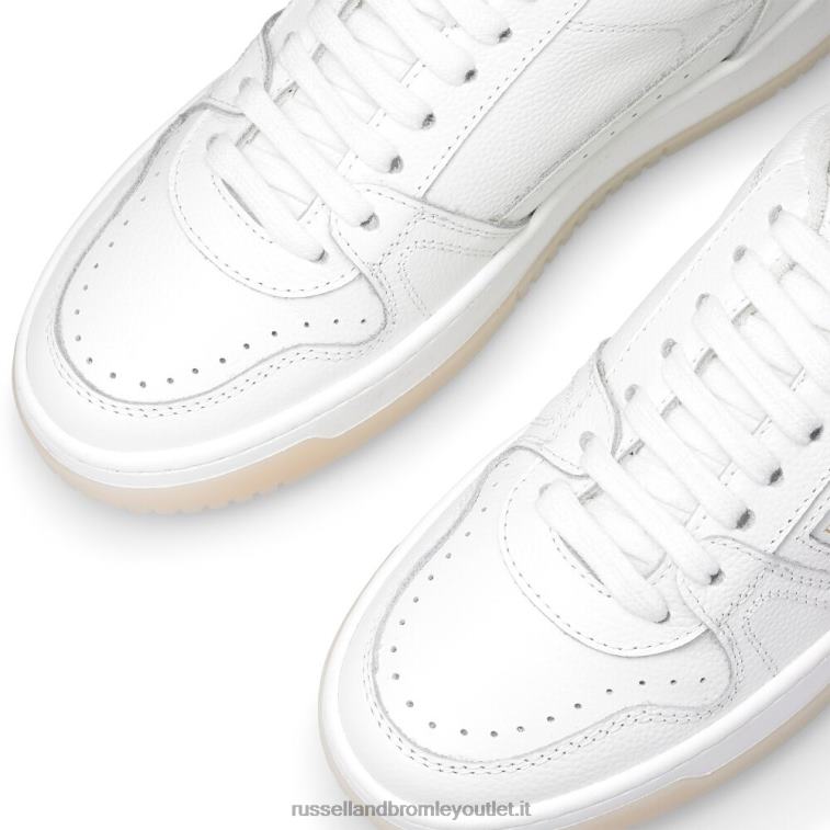 bianco V0V4J53 donne Russell And Bromley suola retrò a contrasto allacciata