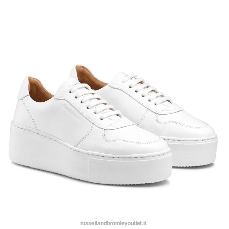 bianco V0V4J54 donne Russell And Bromley sneaker con lacci park lace