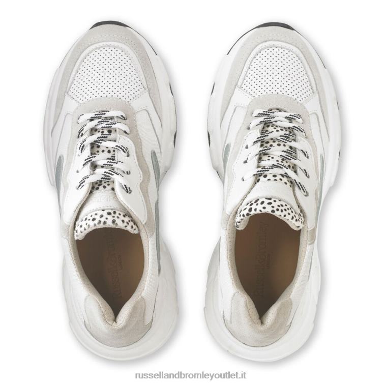 bianco V0V4J58 donne Russell And Bromley scarpa da ginnastica papà fischietto