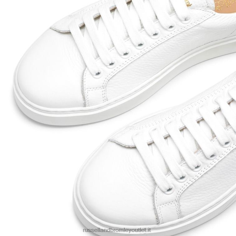 bianco V0V4J64 donne Russell And Bromley bagliore top basso allacciato