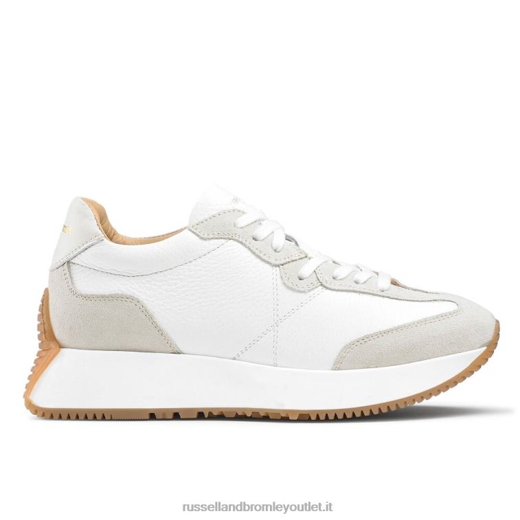 bianco V0V4J66 donne Russell And Bromley sneaker con suola svasata a clessidra