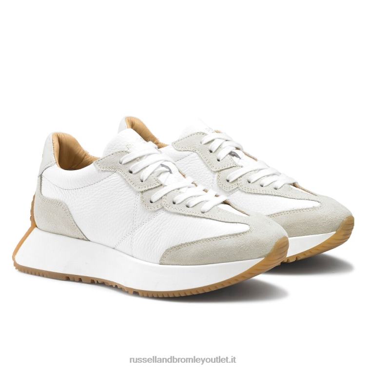 bianco V0V4J66 donne Russell And Bromley sneaker con suola svasata a clessidra