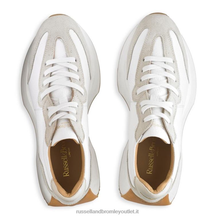 bianco V0V4J66 donne Russell And Bromley sneaker con suola svasata a clessidra