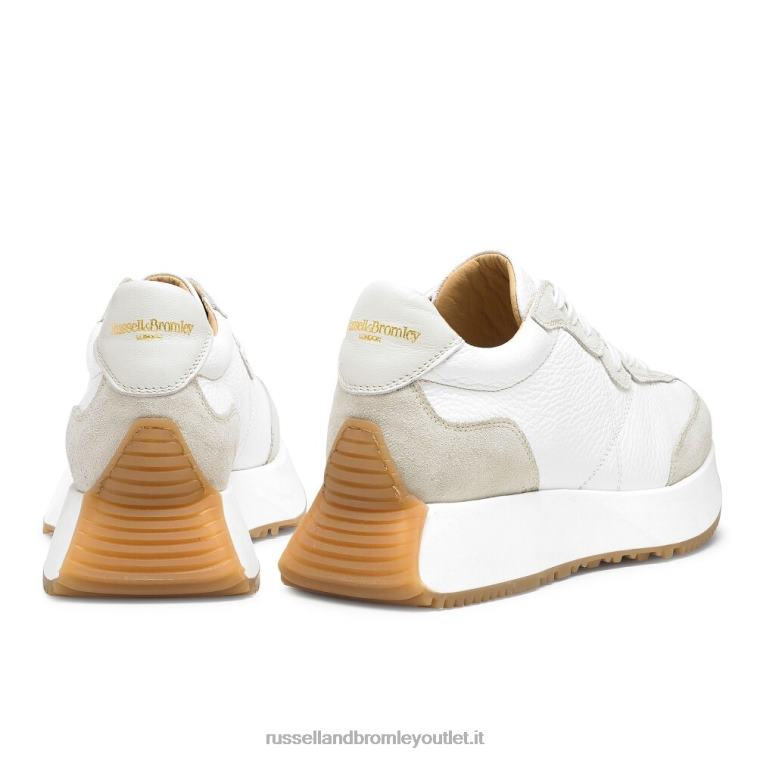 bianco V0V4J66 donne Russell And Bromley sneaker con suola svasata a clessidra