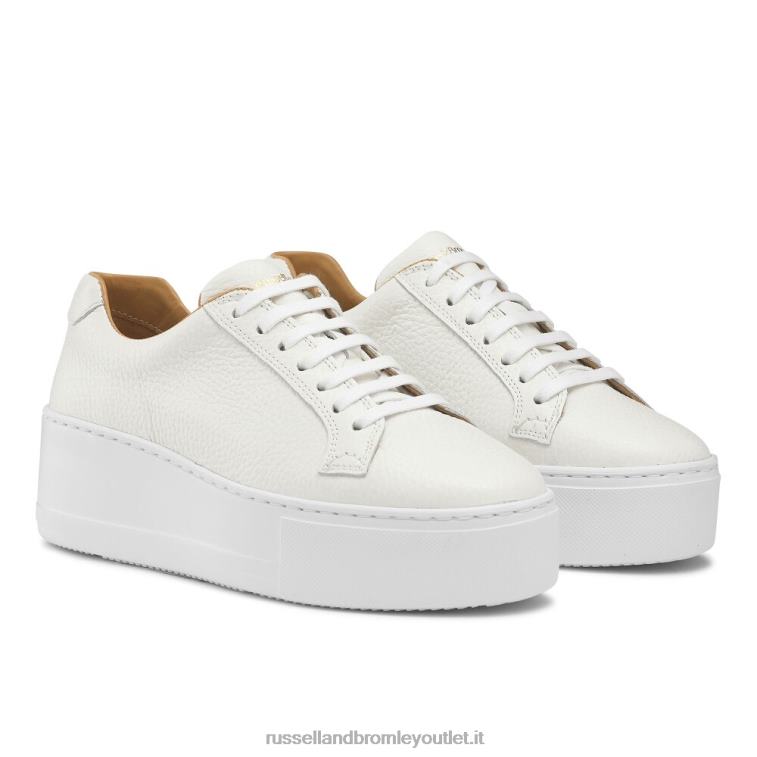 bianco V0V4J69 donne Russell And Bromley flatform con lacci park life