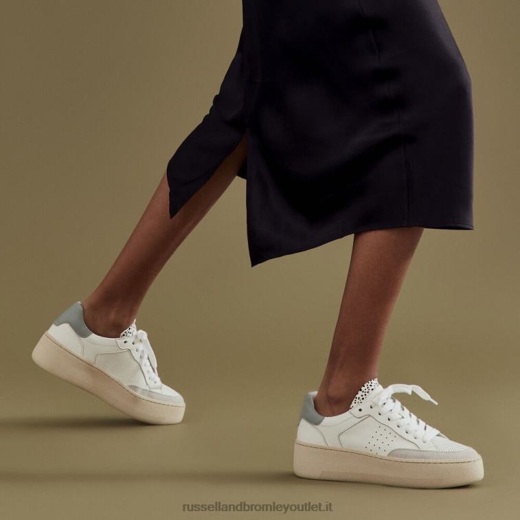 bianco V0V4J70 donne Russell And Bromley sneaker bassa sussurro