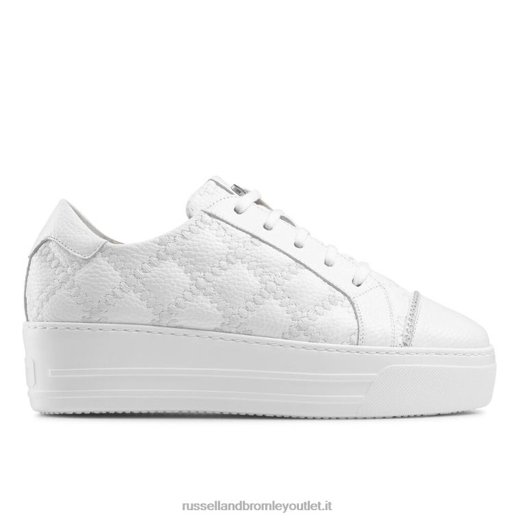 bianco V0V4J74 donne Russell And Bromley sneaker esplanade con lacci