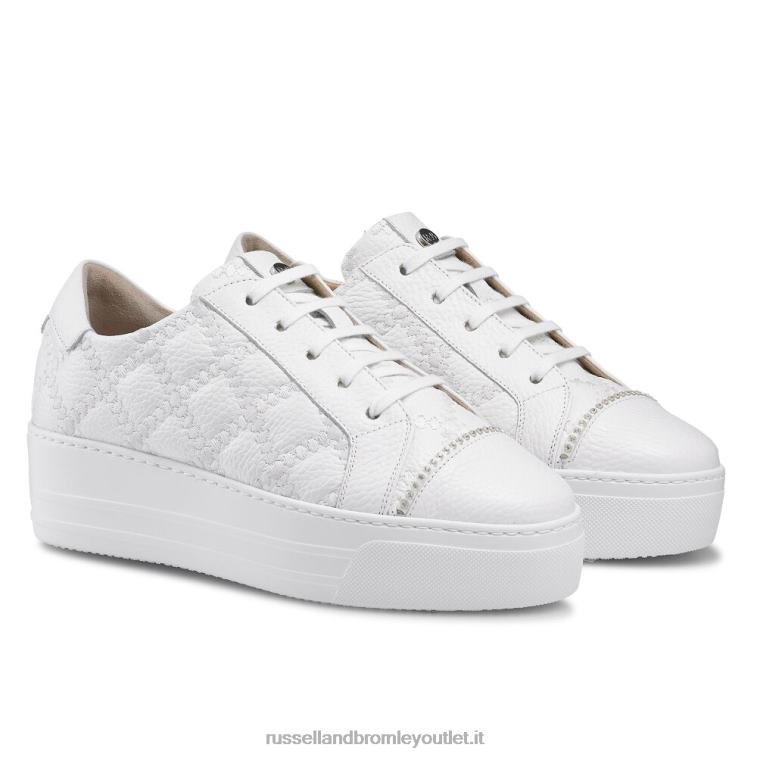 bianco V0V4J74 donne Russell And Bromley sneaker esplanade con lacci