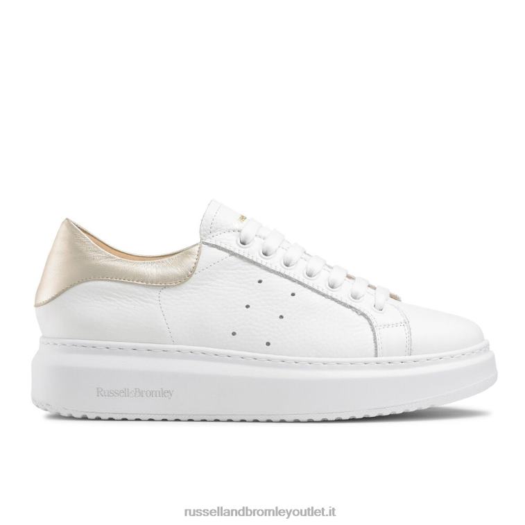 bianco V0V4J76 donne Russell And Bromley presente sneaker con lacci