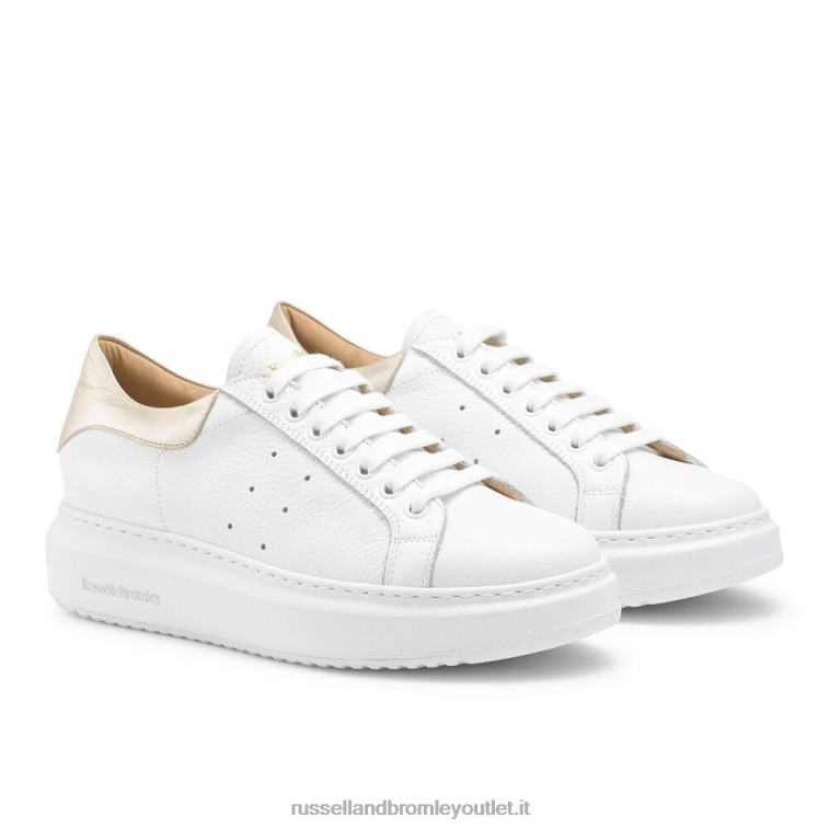 bianco V0V4J76 donne Russell And Bromley presente sneaker con lacci