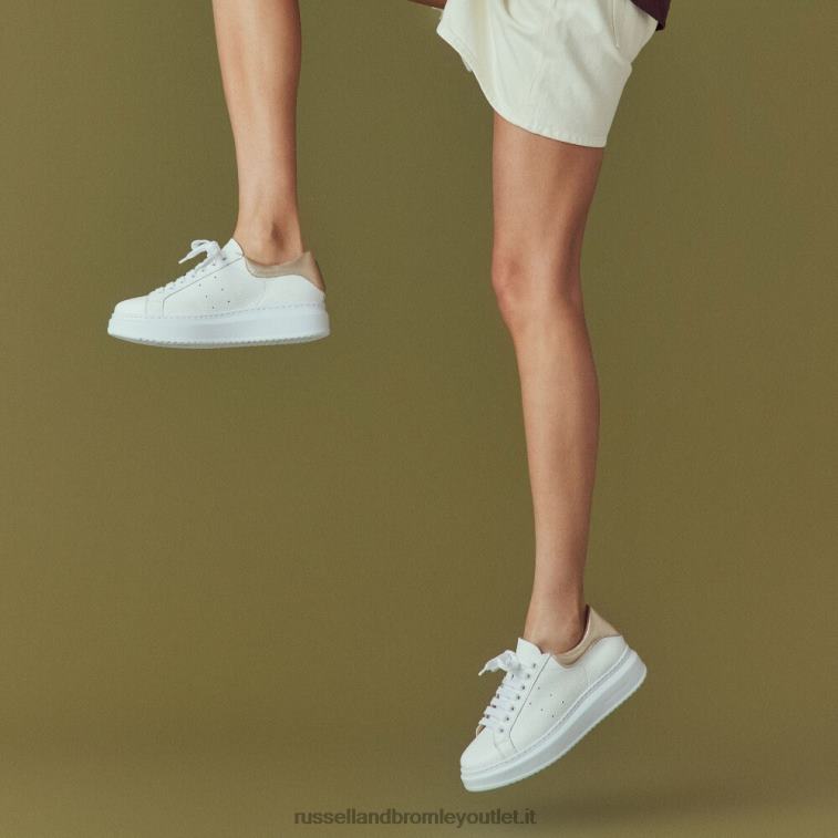 bianco V0V4J76 donne Russell And Bromley presente sneaker con lacci