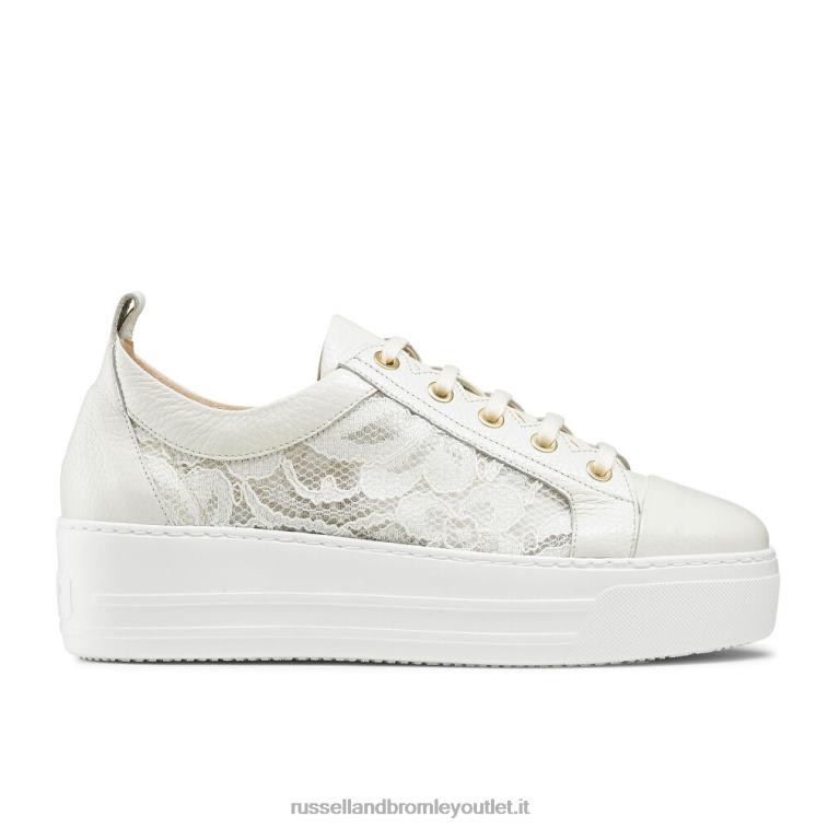 bianco V0V4J78 donne Russell And Bromley sneaker in pizzo Boardwalk