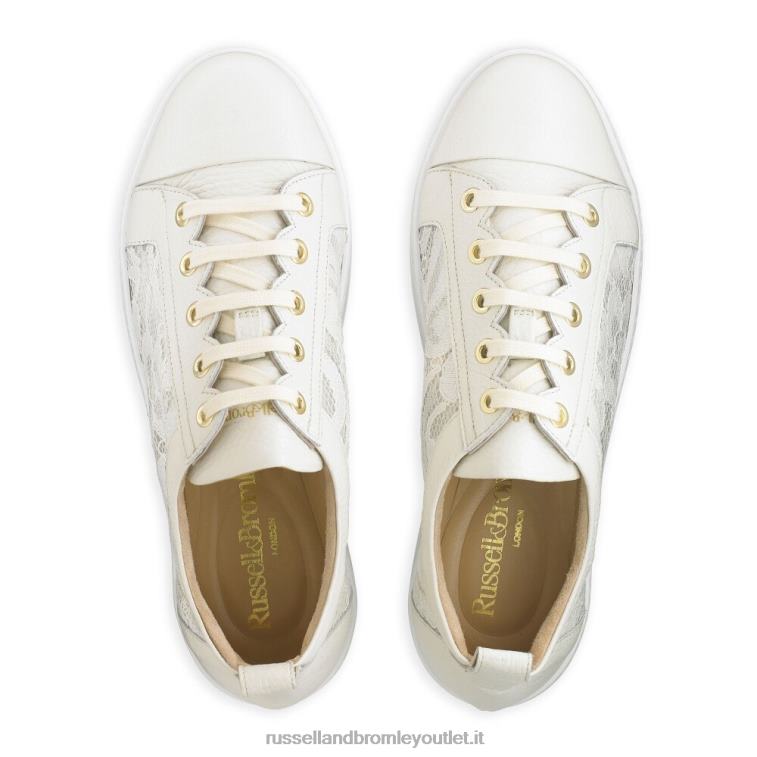 bianco V0V4J78 donne Russell And Bromley sneaker in pizzo Boardwalk