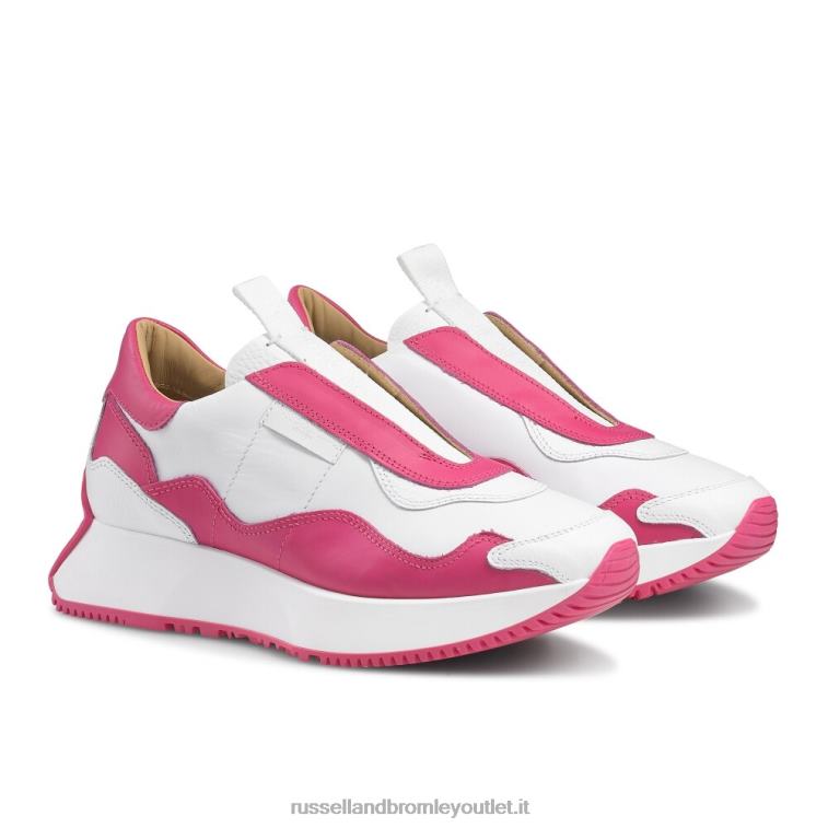 bianco V0V4J81 donne Russell And Bromley intramontabile sneaker svasata senza lacci