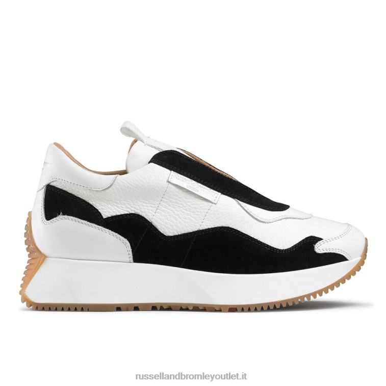 bianco V0V4J88 donne Russell And Bromley intramontabile sneaker svasata senza lacci