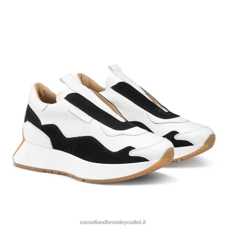 bianco V0V4J88 donne Russell And Bromley intramontabile sneaker svasata senza lacci