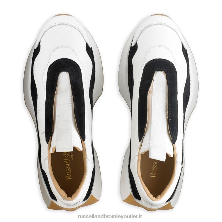 bianco V0V4J88 donne Russell And Bromley intramontabile sneaker svasata senza lacci