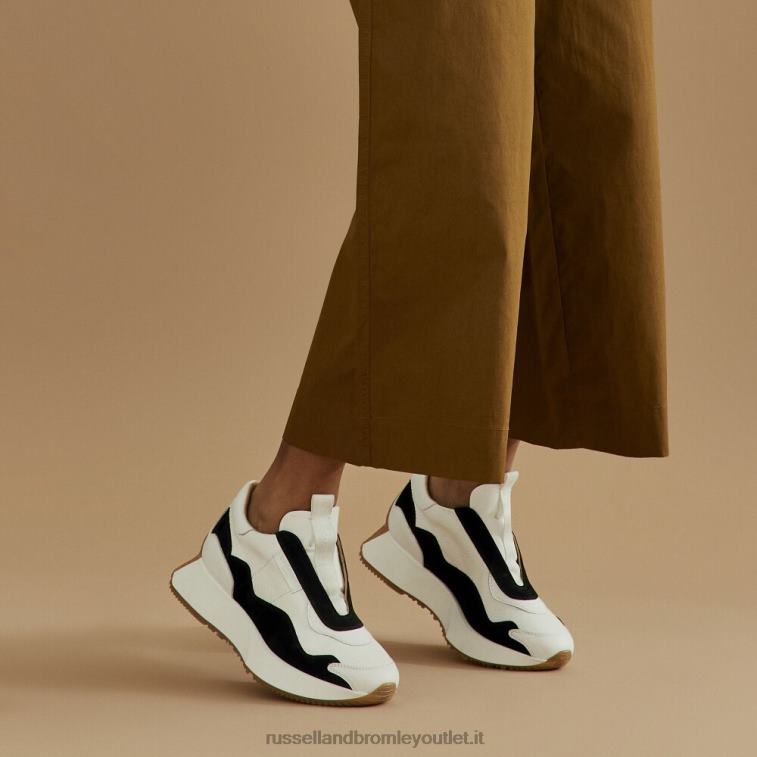 bianco V0V4J88 donne Russell And Bromley intramontabile sneaker svasata senza lacci