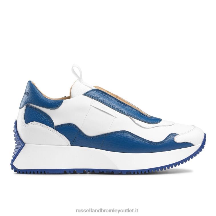 bianco V0V4J8 donne Russell And Bromley intramontabile sneaker svasata senza lacci
